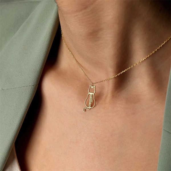 Personalized 1-4 Cats Name Necklace