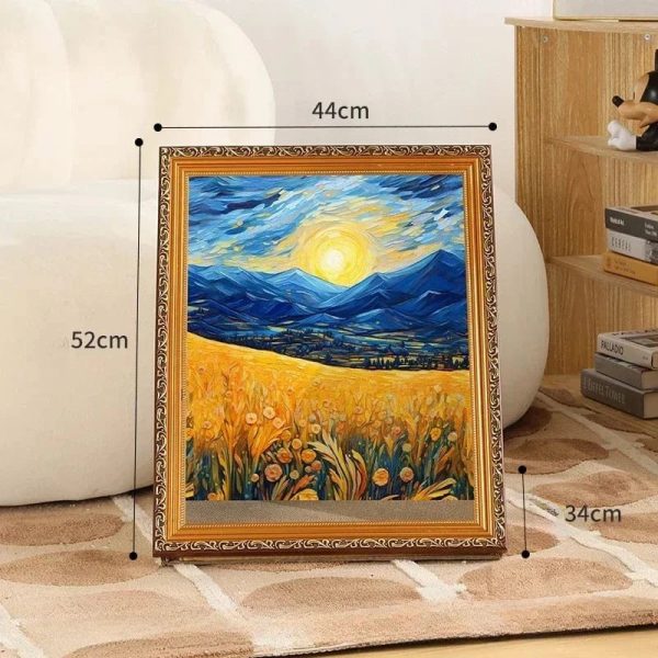 Oil painting cat scratching board