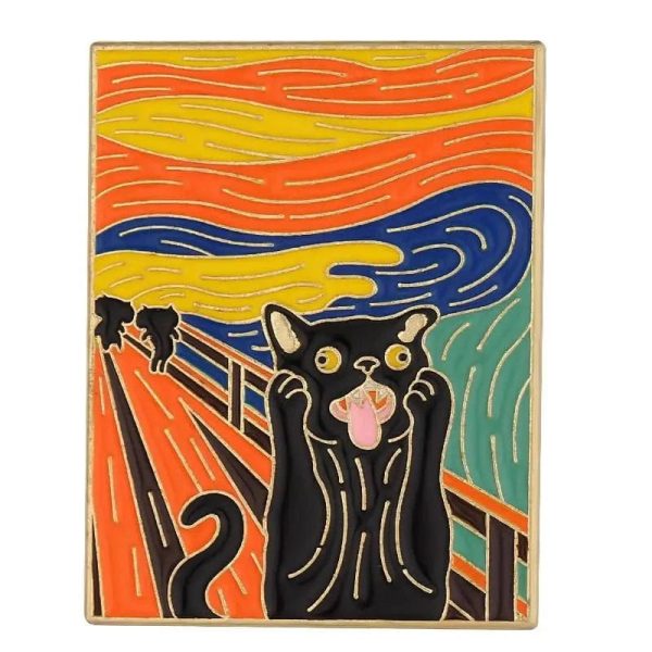 Cats in Oil Painting Enamel Pin 
