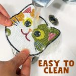 10pcs Diamond Cat Coasters Set