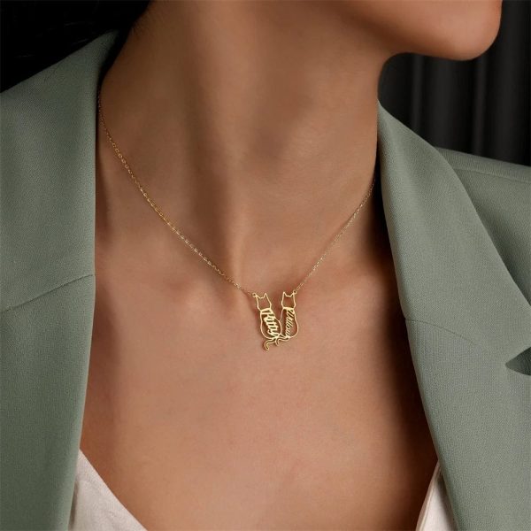 Personalized 1-4 Cats Name Necklace