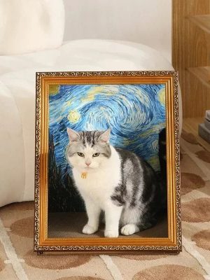 Famous_artwork_cat_scratching_board_for_feline_comfort