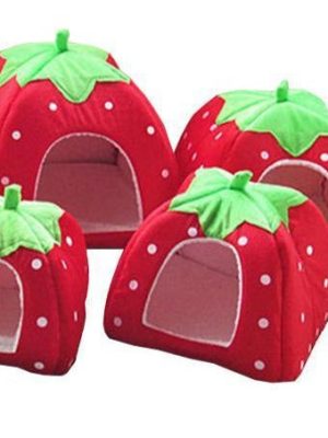 Strawberry Cave Foldable Cat House