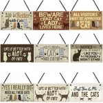Life with Cats Home Wooden Plaques