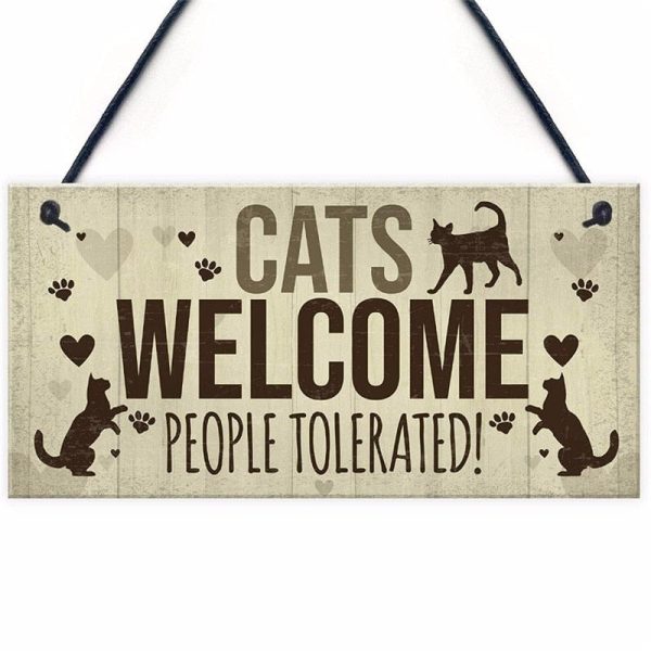 Life with Cats Home Wooden Plaques