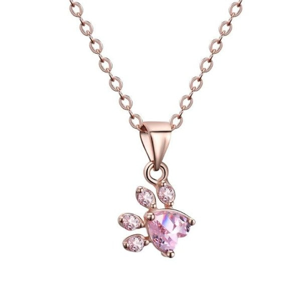 Cat Paws Rose Gold Necklace
