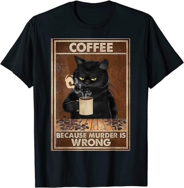 Black Cat and Coffee T-Shirt