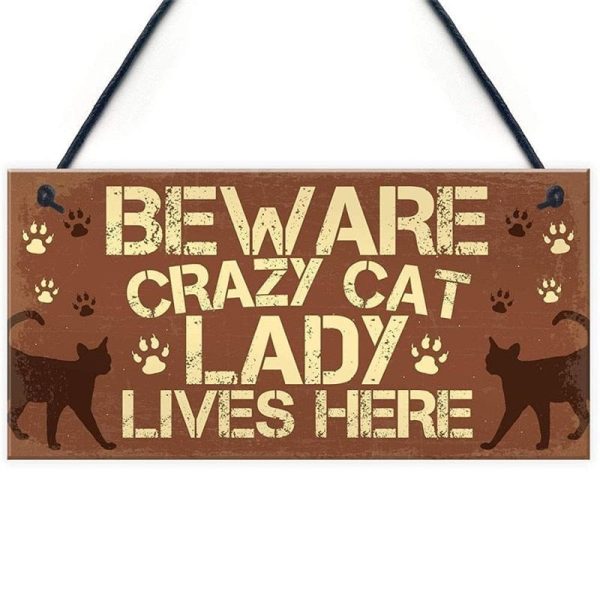 Life with Cats Home Wooden Plaques