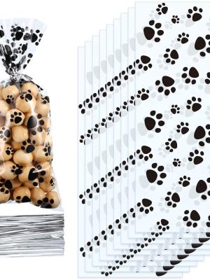 50pcs Cat-themed Paw Gift Bags