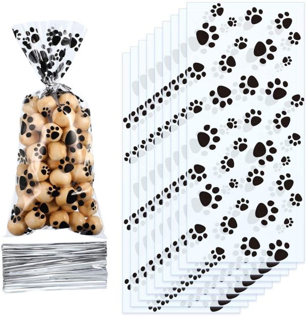50pcs Cat-themed Paw Gift Bags