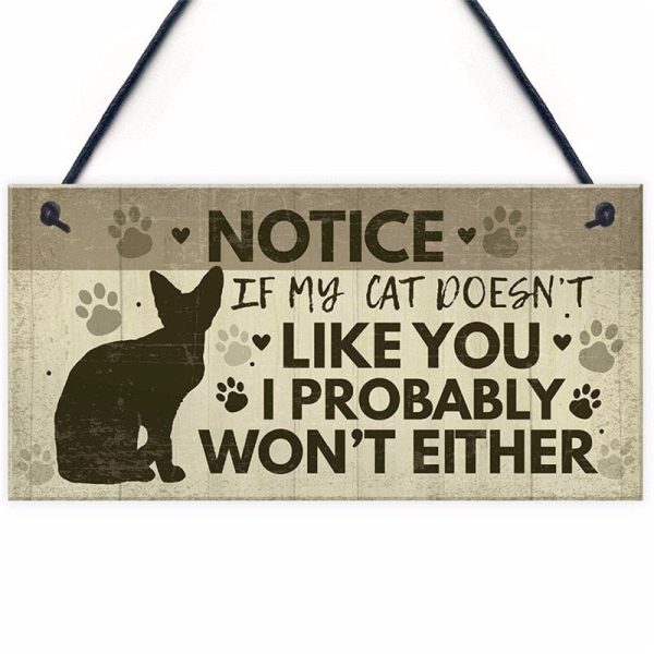 Life with Cats Home Wooden Plaques