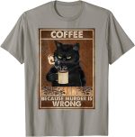 Black Cat and Coffee T-Shirt