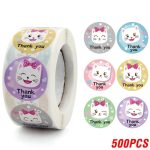 Cute Cat Thank You Stickers