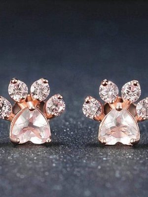 Cat Paws Rose Gold Earrings