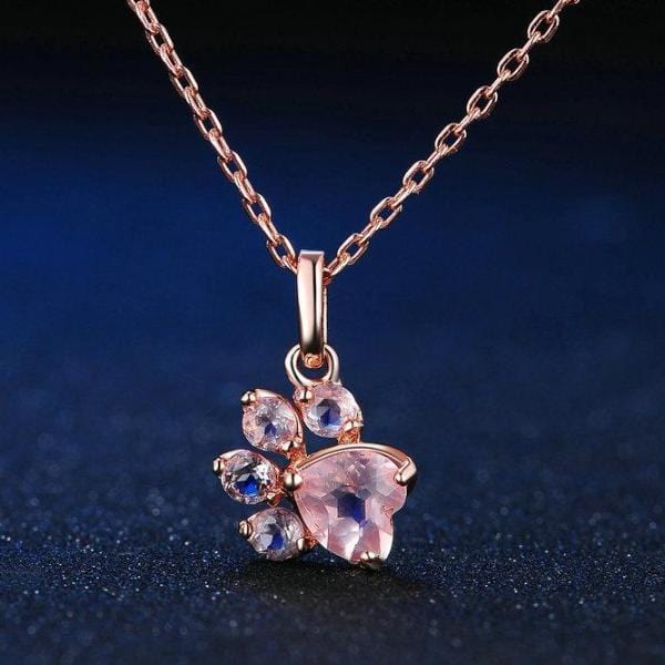Cat Paws Rose Gold Necklace