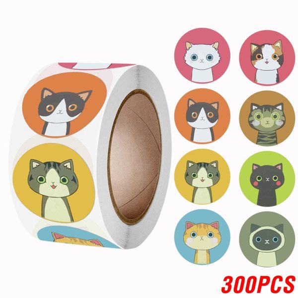 Cute Cat Thank You Stickers