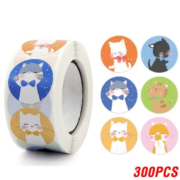 Cute Cat Thank You Stickers