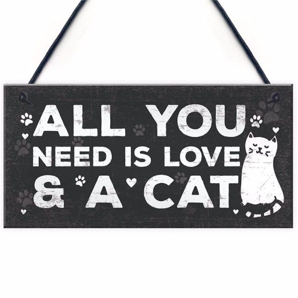 Life with Cats Home Wooden Plaques