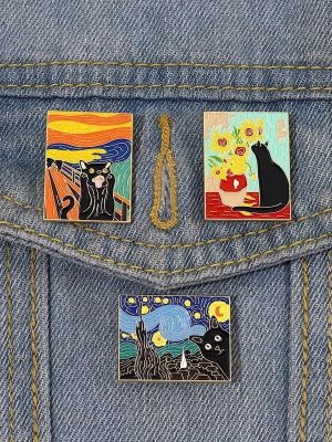 Cats in Oil Painting Enamel Pin 
