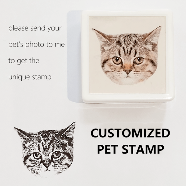 Custom-Made Personalized Cat Portrait Stamp
