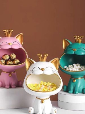 Cat Statue Sculpture Table Decoration