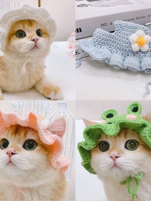 Adjustable Knitted Cute Cat Hat