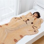 Cozy Cat Flannel Single Blanket