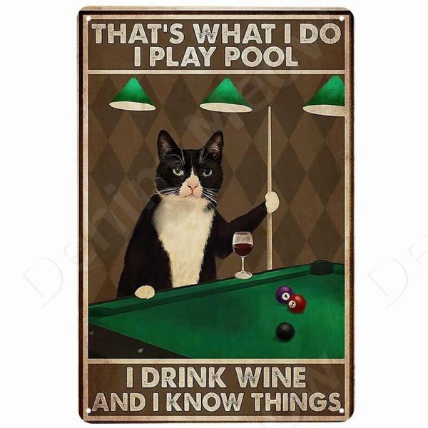 Funny Vintage Metal Cat Signs