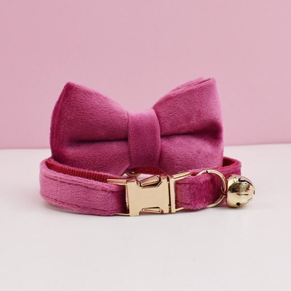 Personalized Velvet Cat Bow Collars