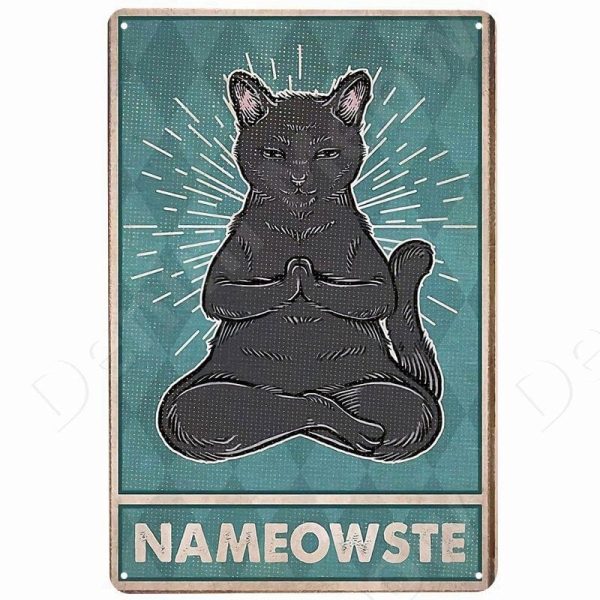 Funny Vintage Metal Cat Signs