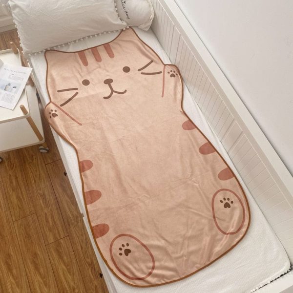 Cozy Cat Flannel Single Blanket