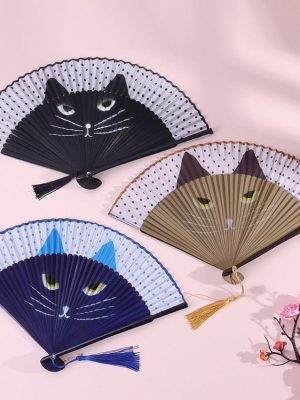Charming Cat Folding Handheld Fan