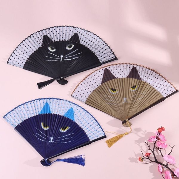 Charming Cat Folding Handheld Fan