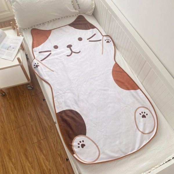 Cozy Cat Flannel Single Blanket