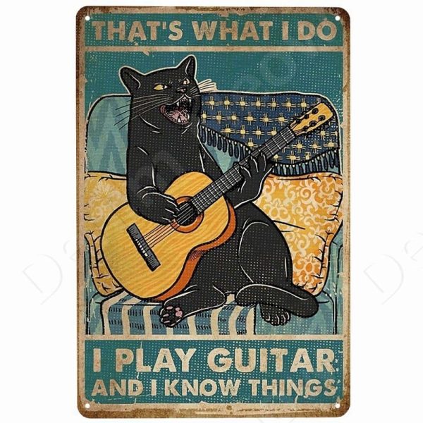 Funny Vintage Metal Cat Signs