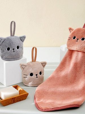 Cat Face Bathroom Hand Towel