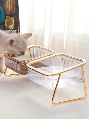 Non-slip Transparent Designer Cat Bowls
