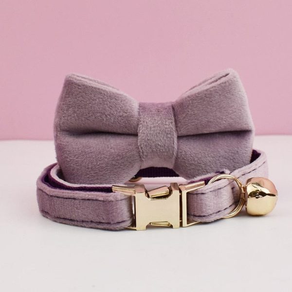 Personalized Velvet Cat Bow Collars