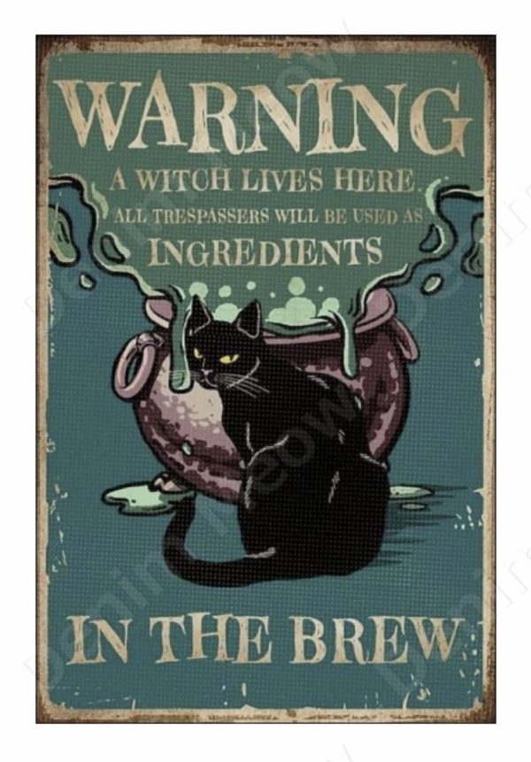 Funny Vintage Metal Cat Signs