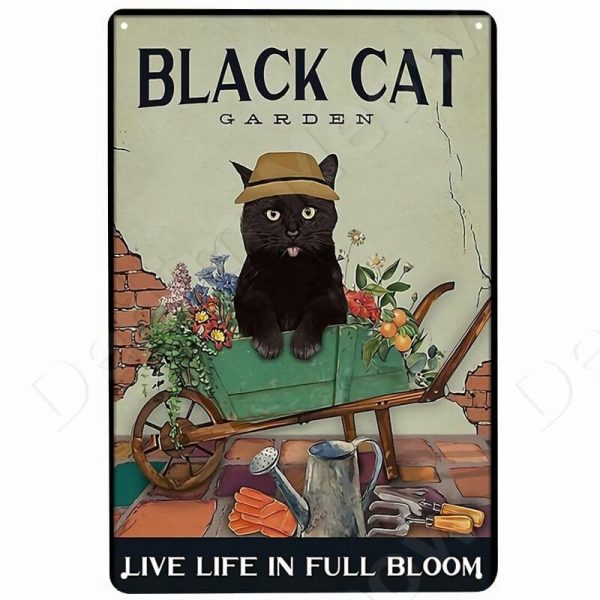 Funny Vintage Metal Cat Signs