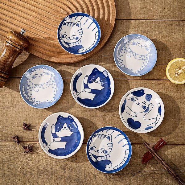 Lucky Cat Ceramic Mini Plates