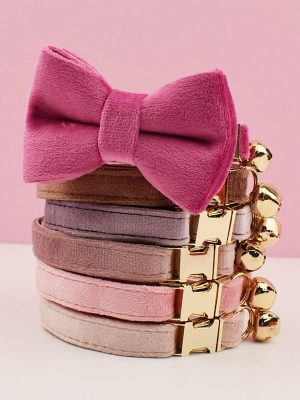 Personalized Velvet Cat Bow Collars