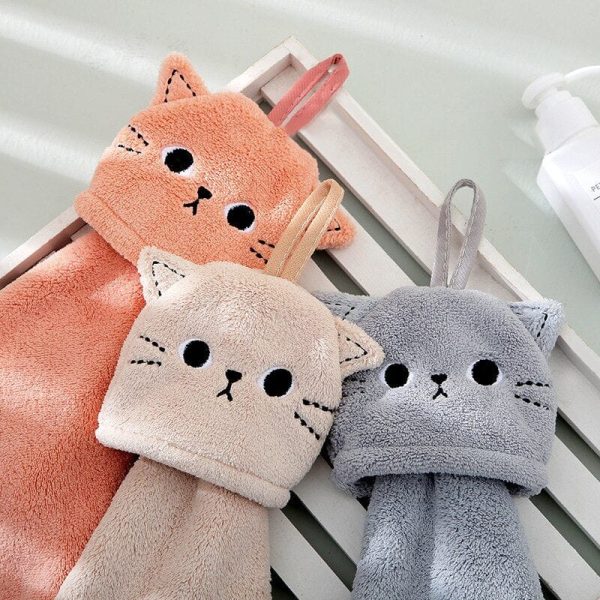 Cat Face Bathroom Hand Towel