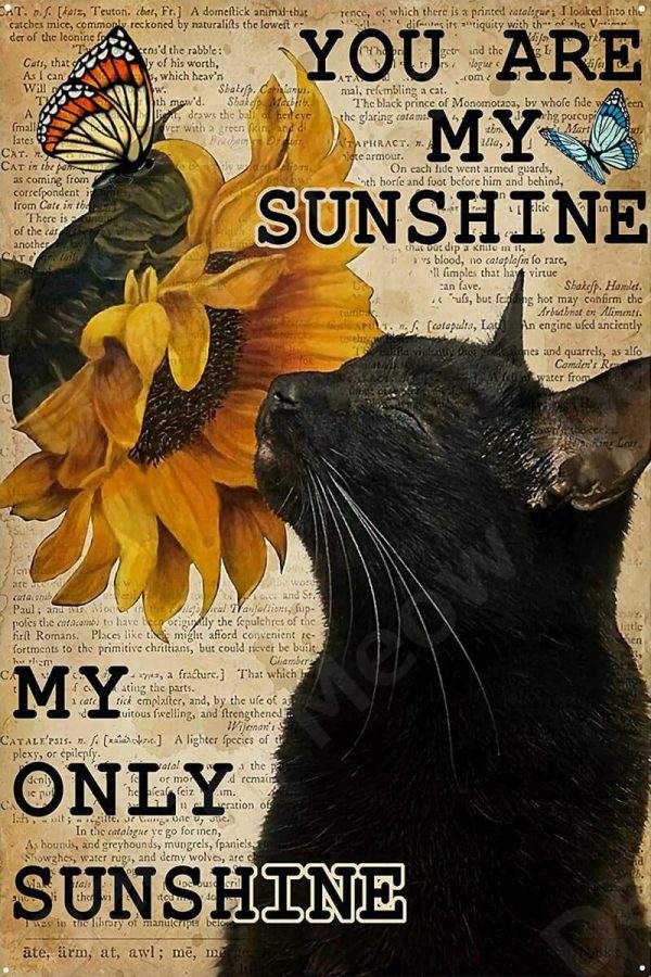 Funny Vintage Metal Cat Signs