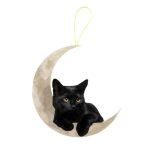 Cat On The Moon Cat Mirror Ornament