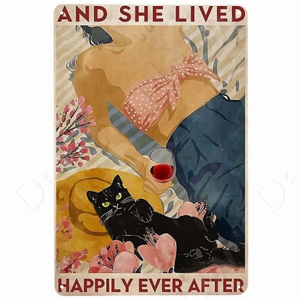 Funny Vintage Metal Cat Signs