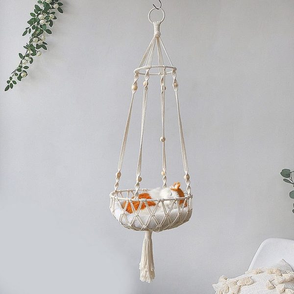 Hand-Woven Bohemian Wall Hanging Cat Hammocks