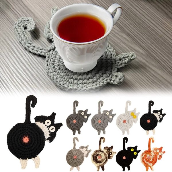 Funny Cat Butt Tea Coffee Coasters