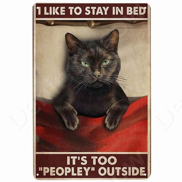 Funny Vintage Metal Cat Signs