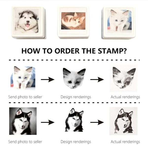 Custom-Made Personalized Cat Portrait Stamp